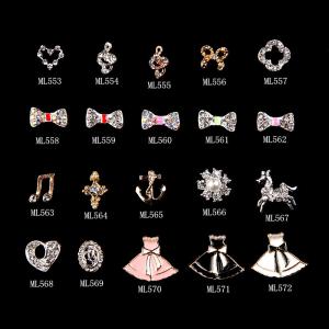 China Hot NEW Wholesale Alloy Jewelry 3D Nail Art Jewelry Nail rhinestones Sticker Supplier Number ML553-572 factory