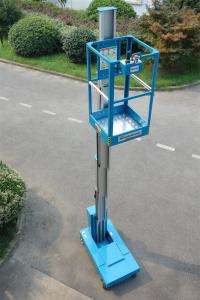 China Blue Self Propelled Aerial Lift Single Mast Self Propelled With 5 m Working Height factory