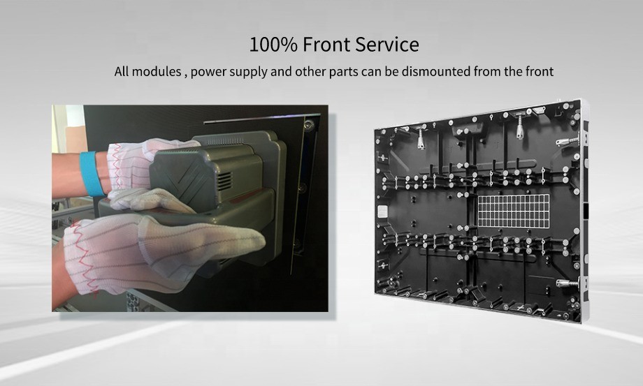 100 Hours Lifespan Indoor LED Screen Ultra Slim Full Front Service 4 3 Ratio 640*480mm