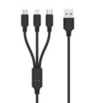 3 In 1 PVC 5V 2.4A 4m Rohs USB Multi Charging Cable