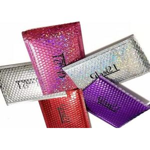 Glamour Metallic Bubble Mailers Self Seal Closure Metallic Shipping Envelopes