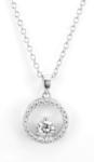 Rope Chain Cz Stone Pendant 6.5mm Cubic Zirconia Round Pendant