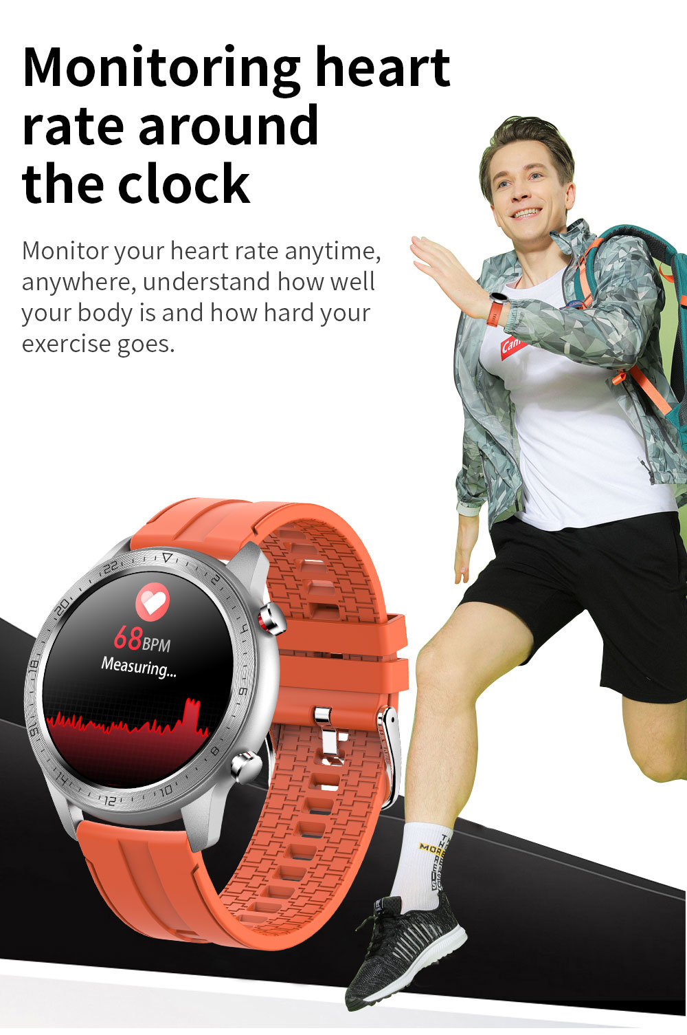 Sport Style Heart Rate Monitor Blood Pressure Blood Oxygen Tracker Bt Call Smartwatch Local Music Player Smart Watch Mx13z
