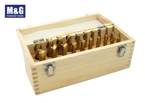 China 20Pcs Tin Coated End Mill Set / 2 Flutes and 4 Flutes / High Speed Steel factory