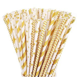 China Portable Recyclable Metallic Paper Straws Customized Printed CE Certificated factory