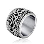 Vintage Old Titanium Stainless Steel with Sterling Silver Plated Band Ring ()