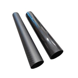 China Multipurpose Light Weight Roll Wrapped 3K Woven Pattern Carbon Fiber Pipe factory