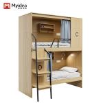 Hostel-Ready Fully Enclosed Modern Apartment Wooden Bunk Beds and Steel Foot