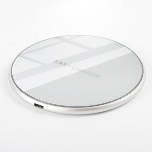 China Ultra Slim Mirror Tempered glass Fast Charging Portable wireless Charger Black/white 5W/7.5W/10W factory
