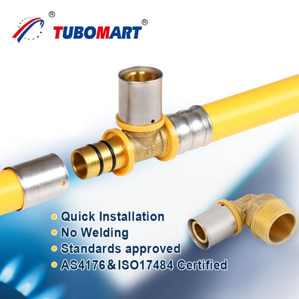 Tubomart Gas Supply PEX Al PEX Pipe Composite Laser Plumbing Materials Yellow