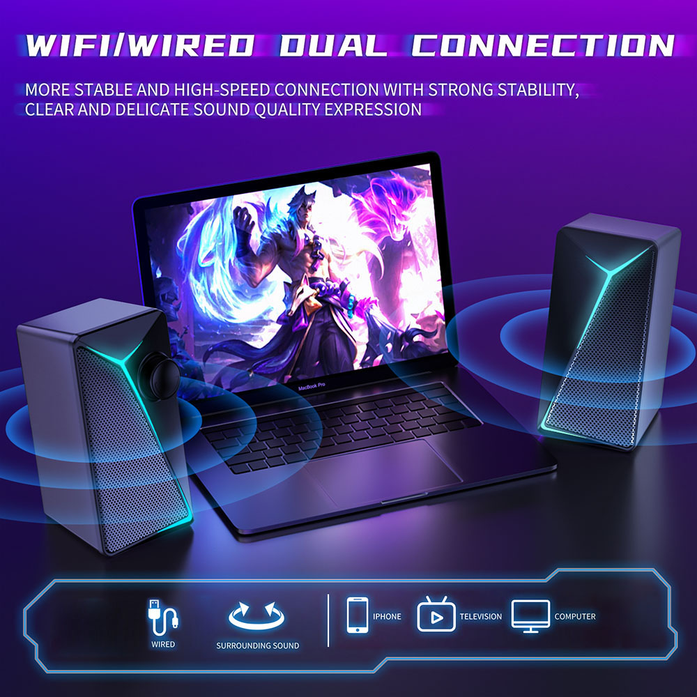 Plastic Cabinet 2.0 Desktop Multimedia Portable Speaker for PC Laptop USB Gaming Computer