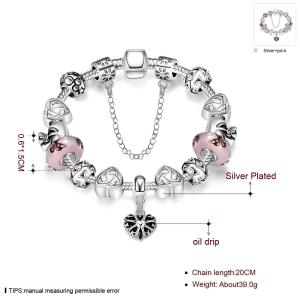 China SJ Wholesale Vogue Vintage Alloy Jewelry Fantasy Ethnic Style Heart Shape Magnet Buckle Chain Handmade Glaze Bead Bracel factory