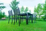 5 Pieces Extendable Modern Black China Manufacturer Wood Metal Chairs Patio