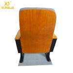 Burlywood High Density Foam Novel Church Hall Chairs With MDF Writing Pad