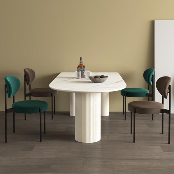 12mm Rock Beam Contemporary Dining Table 75cm High Modern Style Scratch