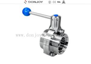 China DIN / SMS / RJT Manual sanitary butterfly valve thread end SS304 factory