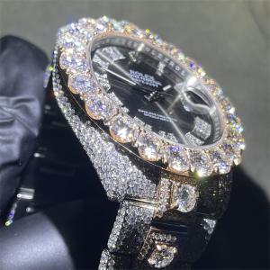 China 30 Carats Moissanite Bust Down Watch Lab Diamond Watch Mechanical Lab Diamond factory