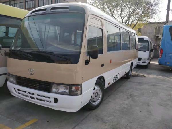 LHD Steering Drive Used Toyota Coaster Bus brown color Leather Seat 23 - 30