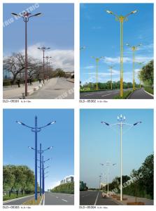 China Q235 double arm highway blue yellow taper 9m street lighting pole factory