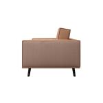 Fashion modern lobby furniture single sofa in Leather upholstered with Walnut