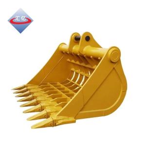 China NM400 Cat Skeleton Bucket 0.1m3 Skid Steer Skeleton Rock Bucket factory