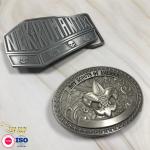 Engraved Belt Western Cowboy Buckles Sublimation 3D Gold Plated Metal