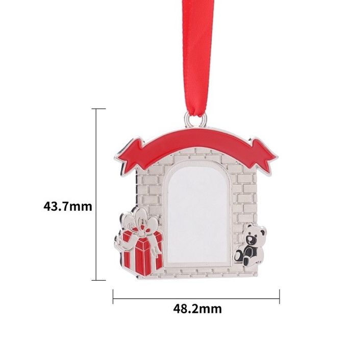 Sublimation Christmas Hanging Ornaments Metal Pendant For Christmas Tree Decoration