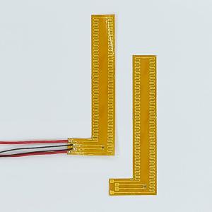 China OEM Metal Polyimide Heating Element Flexible With Yellow Black Color Special Shape factory