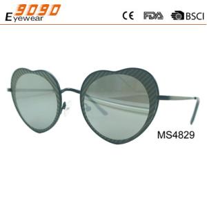 China Women's heart fashionable sunglasses with metal frame, UV 400 Protection Lens factory