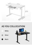 Electric Height Adjustable Desk Metal Iron Modern Design Wireless Charger Glass