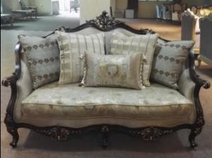 China Living Room Fabric Classical Set Wooden Sofa Design factory