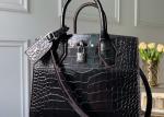 Luxury Cross Body 23cm Crocodile Skin Tote Bag Lock Decoration