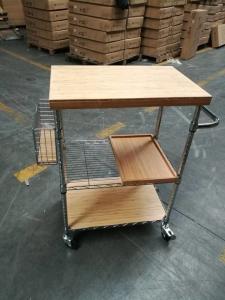China Metal And Wood Kitchen Carts Shelving Custom Dimension Logo Available Home factory