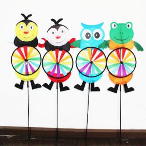 China Spring seasonal windmill yard stake bee ladybug owl frog factory