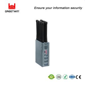 China UMTS WCDMA Bluetooth Signal Jammer 8000mAH 10w 5G LTE Wifi 40m factory
