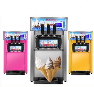 China commercial Ice cream machine desktop three-color soft ice cream machine stainless steel body factory