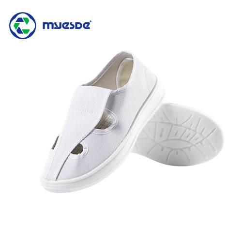 esd protection shoes Pu White blue Shoes Anti-static Esd Pu Esd Cleanroom Shoes With 4 Holes Welcro cleanroom esd shoes