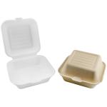 Food Container Box for Fast Food Hamburg and Takeway Food 6 inch White or Nature