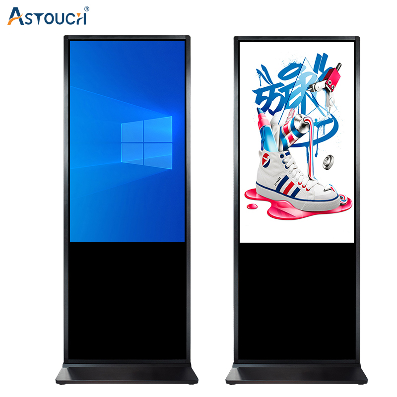 OEM Black Floor Stand Digital Signage LCD TV 65 Inch Multi Functional