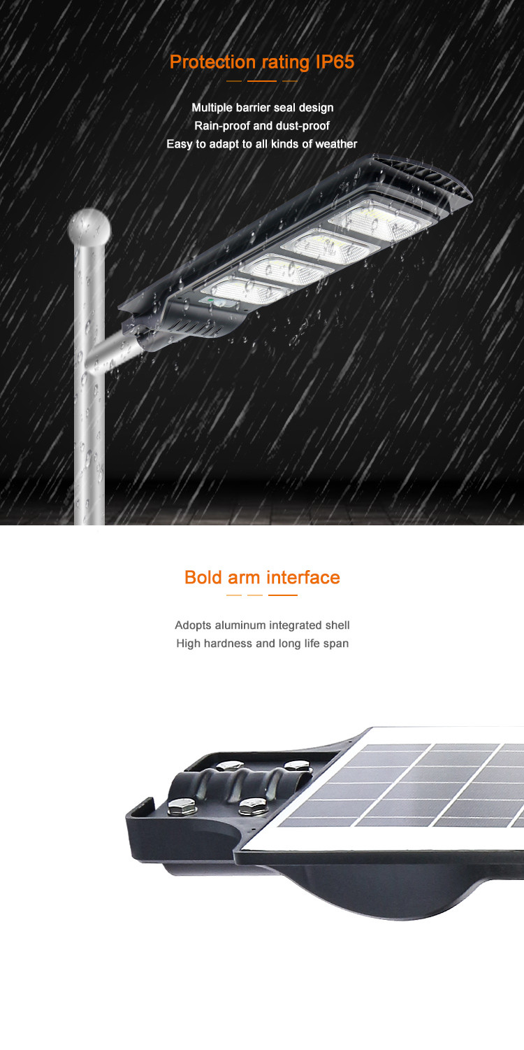 170lm/w Solar Powered LED Street Lights 60watt 90watt 200watt Outdoor Parking Lot With Inbuilt Lithium Ion Battery