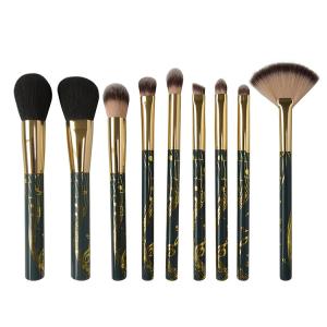 China Music Stave Patterned Oval Makeup Brush Set 9 Pieces Exceptional High Performing factory
