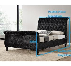 China Headboard Assembly Black Upholstered Bed Frame Queen Oem factory