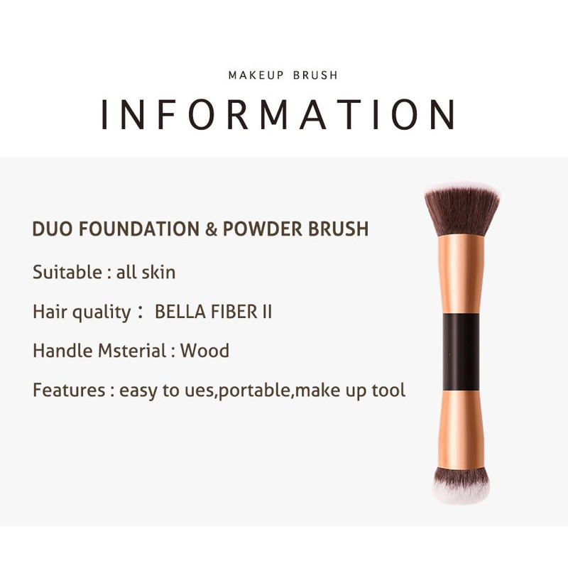 152cm Length ISO9001 Double Headed Makeup Brush Gold Handle Synthetic