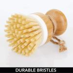 7.5*6.75*2.5 Sturdy Bristle Palm Scrub Brush Round Bamboo OEM