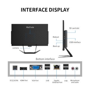 CPU I7 4710 RAM 8GB 23.8 Inch All In One PC SDD 480GB+1TB With Camera