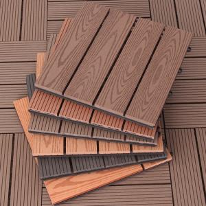 China DIY Click Lock Outdoor Flooring Wood-Plastic Composite Decking Tiles for Garden Floor factory