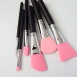 Custom Skincare Beauty Silicone Mask Brush , Wooden Handle Facial DIY Mask Brush