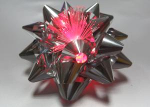 China 10CM Dia Metallic LED Ribbon Bow for gift decorations , Pink Blue Silver Star Bow factory