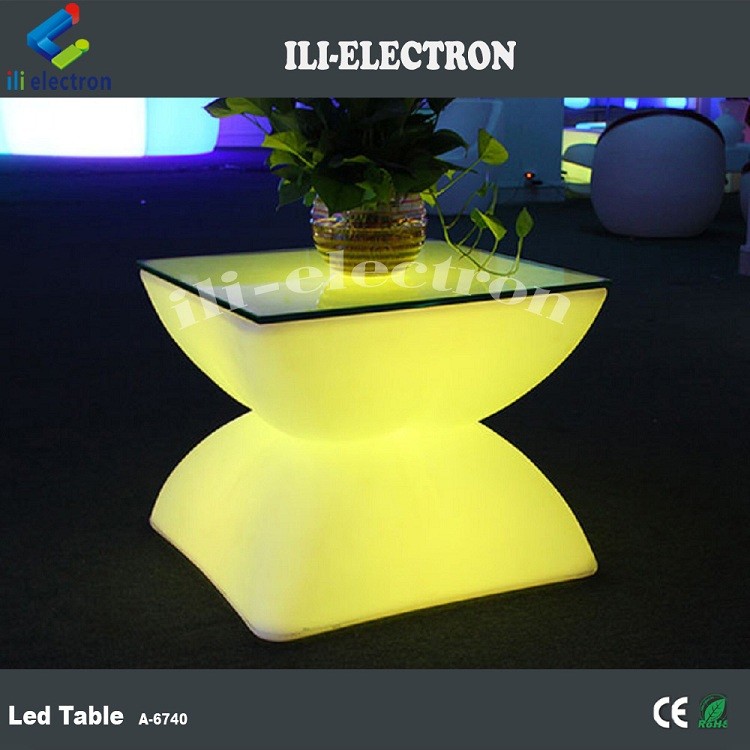 Rechargeable square LED illuminou bar table with remote control/romantic outdoor table