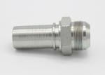 Carton Steel Npt Pipe Fittings , JIC Male 74 Degree Cone Seal In Silver Color (